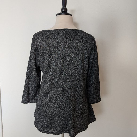 Tunic! Metallic Drape Front Top - Picture 4 of 6